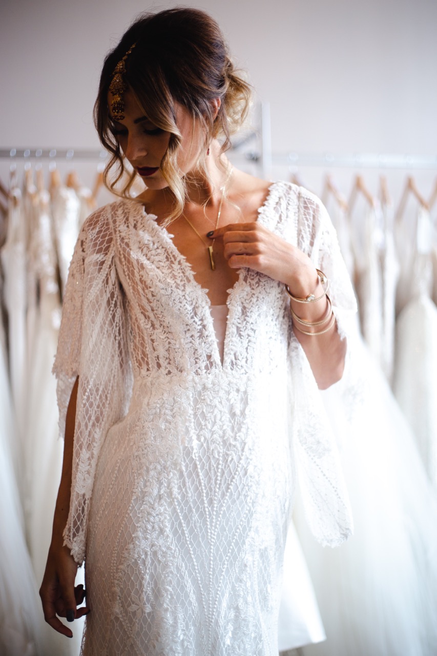 Bohemian Wedding Dresses V Neck Custom-Made Court Train Backless Appli –  AiSO BRiDAL